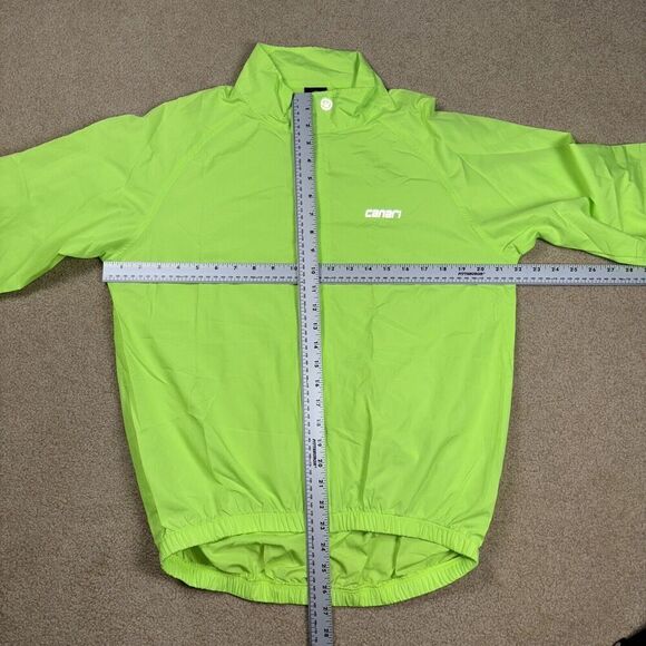CANARI Cycling Jacket Windbreaker Men’s Size Medium Lightweight Neon Yellow - Picture 7 of 9